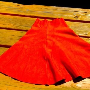 Stretchy skater skirt. Pumpkin orange.